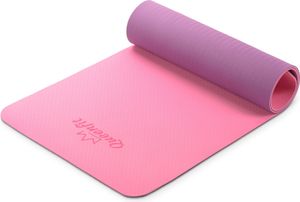Queenfit Podložka na cvičení 0,6 cm - 180x61 cm - Podložka na cvičení pro pilates, jógu a fitness - protiskluzová podložka na jógu - růžová