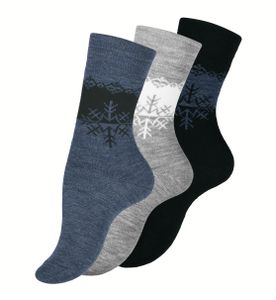 Cotton Prime® THERMO Socken 3 Paar, Eiskristall-Muster 39-42
