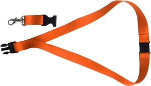 Schlüsselband 20 mm Breite mit Karabiner + Schnalle und Sicherheitsverschluss (Fb: Orange) bedruckbar mit deinem Namen, Fotos, Logos, Motiven, Text