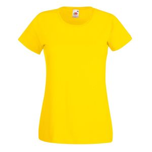 Fruit Of The Loom Lady-Fit Damen T-Shirt BC1354 (S) (Gelb)