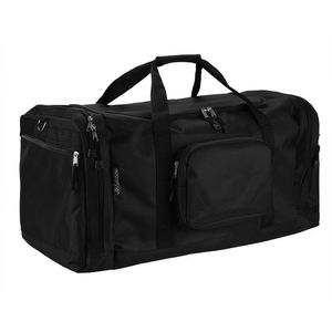 MONZANA® Reisetasche 90L 70x35x35cm Schultergurt Pad Abnehmbar Verstellbar Front & Seitenfächer Standfüße Weekender Duffelbag Sporttasche , Farbe:schwarz