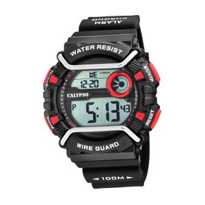 Calypso Kunststoff PU Herren Uhr K5764/6 Armbanduhr schwarz Digital D2UK5764/6