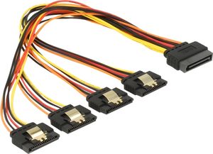 DELOCK Stromkabel 4x 15Pin SATA -> 2x 15Pin SATA St/Bu 30cm