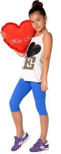 Kinder 3/4 Leggings in 22 Farben Baumwolle; Blau 128 Kinder 3/4 Leggings in 22 Farben Baumwolle; Blau 128