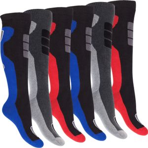 Footstar Damen und Herren Winter Kniestrümpfe (6 Paar) Vollfrottee Socken mit Thermo Effekt - Mehrfarbig 39-42