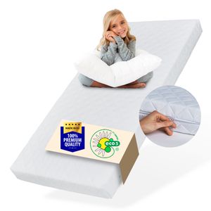 Kindermatratze 80x160 cm mit waschbarem Bezug | hochwertige Kaltschaum-Matratze für Kinderbett