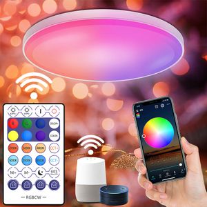 30W Led Deckenleuchte Weiß Smart RGB Dimmbar Deckenlampe Mit Fernbedienung Bluetooth WIFI Alexa Wohnzimmer Schlafzimmer