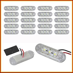 20x Positionsleuchten 3 LED Weiß Begrenzungsleuchten LKW PKW Anhänger 12-24V E-pruf.