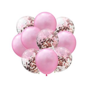 Oblique Unique Konfetti Luftballon Set 10 Stk. Hochzeit JGA Geburtstag Baby Shower Party Deko rosa
