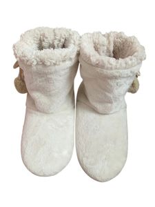 Damen Mädchen Stiefeletten Indoor Hausschuhe Warme Stiefeletten Socken Lässig Plüsch Weiche Sohlen Winter Weihnachten,Farbe: Weiß,Größe:35-38