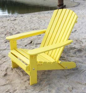 DanDiBo Strandstuhl Holz Gelb Gartenstuhl klappbar Adirondack Deckchair Liegestuhl