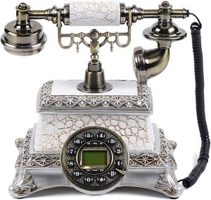Antyczny nostalgiczny telefon stacjonarny Retro Telefon przewodowy Dekoracja telefonu stacjonarnego