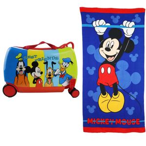 Disney Mickey Maus Ride-ON Set Kinder Trolley Koffer Reisekoffer plus Badetuch