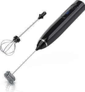 Arendo Milchaufschäumer Stab elektrisch mit Laden, warmer und kalter Milchschaum, für Latte Macchiato, Cappuccino und Kakao, Edelstahlständer, Doppelquirl und Ballonquirl, schwarz Arendo Milchaufschäumer Stab elektrisch mit Laden, warmer und kalter Milchschaum, für Latte Macchiato, Cappuccino und Kakao, Edelstahlständer, Doppelquirl und Ballonquirl, schwarz