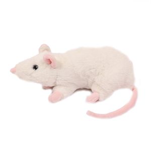 Plüschtier Ratte, weiß, 23 cm,  Kuscheltiere Stofftiere Ratten Mäuse Tiere Tier Maus