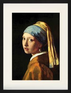 Johannes Vermeer Gerahmtes Poster Für Fans Und Sammler - Das Mädchen Mit Dem Perlenohrring, 1665 (80 x 60 cm)
