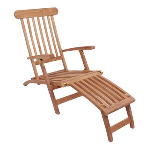 Alkas Liegestuhl Teakholz massiv Holz Teak Sonnenliege Garten Liege Terrasse