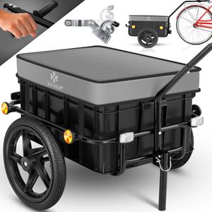 KESSER® Fahrradanhänger Lastenanhänger Handwagen mit Kupplung Hochdeichsel für Fahrrad Transportanhänger Transportbox mit 70 Liter Volumen Max. 60kg für Fahrräder mit 26'' - 28'' KESSER® Fahrradanhänger Lastenanhänger Handwagen mit Kupplung Hochdeichsel für Fahrrad Transportanhänger Transportbox mit 70 Liter Volumen Max. 60kg für Fahrräder mit 26'' - 28''