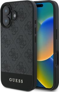 Pouzdro Guess 4G Stripe Logo iPhone 16 Grey