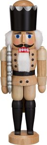 Nussknacker aus Seiffen König Holz Figur 29 cm - Echt Erzgebirge, Farbe:natur