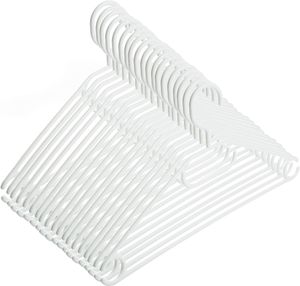 50 Kleiderbügel weiß Kunststoff mit drehbaren Haken, Länge ca.41 cm