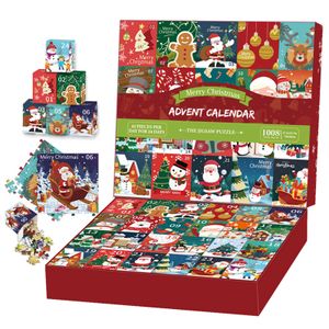 Adventskalender Puzzle, Weihnachts Jigsaw Puzzle, 24 Boxen,1008 Teile Puzzles,Weihnachten Countdown,Weihnachtsgeschenke