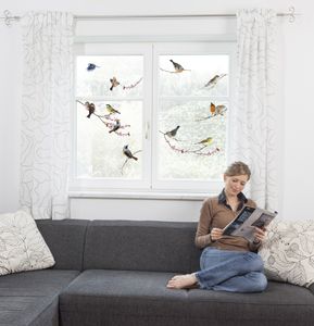 Komar Window-Sticker "Birds", bunt, 31 x 31 cm