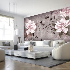 Fototapete Blüten Beton Ornament Rosa M1640 – Vliestapete 110g / 150x105cm
