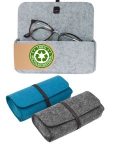 3er Set Brillenetui Filz 17x3,5x8 Sonnenbrillen Etui Groß - Aufbewahrungstasche