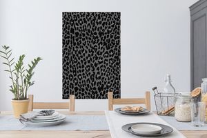Wandtattoo Wandsticker Wandaufkleber Leopardenmuster - Design - Grau 60x90 cm Selbstklebend und Repositionierbar
