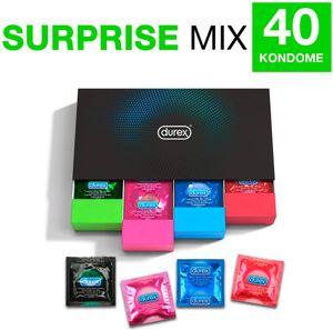 Durex 40er Surprise Me - abwechslungsreiche Kondom-Box, 4 verschiedene Sorten