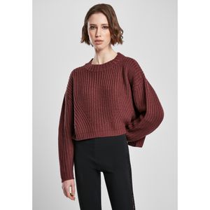 Urban Classics Damen Pullover Ladies Wide Oversize Sweater Cherry-XL