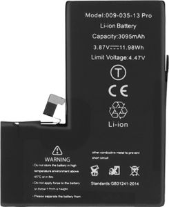 Clappio, Decode PCB Version Akku für iPhone 13 Pro 3095mAh, Schwarz