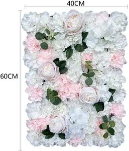 Umělé květinové stěny Rose Wall DIY svatební dekorace pro svatební party nástěnný panel Svatební ulice pozadí Hedvábné květinové stěny Květinové pozadí Arch Wall Decor (12ks)