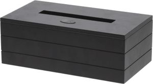 Vilde Taschentuchbox | Kosmetiktücherbox | Taschentuchspender aus MDF in schwarzer Farbe 23x13,5x9 cm