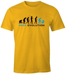 Herren T-Shirt - Evolution Papa Vater Kinderwagen - Comfort Fit MoonWorks®  L