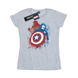 Marvel - "Captain America Civil War Painted Vs Iron Man" T-Shirt für Damen BI51386 (L) (Grau meliert)