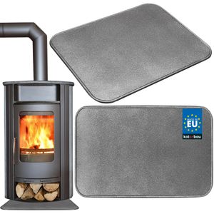 KOTARBAU® Ofen-Bodenblech 595x480 mm Bodenschutz für Feuerstellen Silber