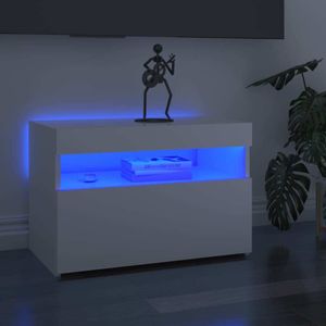 vidaXL TV-Schrank mit LED-Leuchten Hochglanz-Weiß 60x35x40 cm