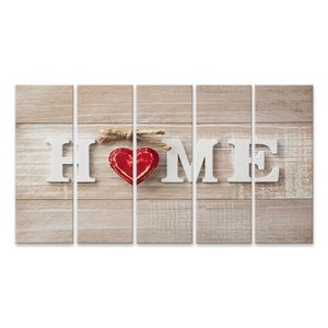 islandburner Bild auf Leinwand Home Sweet Home Mit Herz Auf Holz Text Vintage Board Zuhause
