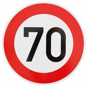 ORIGINAL Verkehrzeichen 70 KM/H Schild Nr. 274-70 Verkehrsschild Straßenschild Metall zum 70. Geburtstag als 70km Geburtstagsschild 42 cm Metall mit Folie-Typ1
