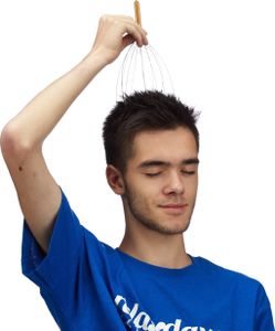 relaxdays 3 x masážny strojček na hlavu zlatý