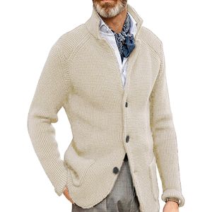 Herren Strickjacken Gestrickt Outwear Casual Mit Taschen Pullover Bequeme Warm Cardigans Beige,Größe:4xl