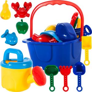 MalPlay Sandspielzeug Set mit Sand Förmchen + Gießkanne | Set für Kinder | Strandspielzeug Formen | 10 TLG |Geschenk für Jungen und Mädchen ab 3 Jahren