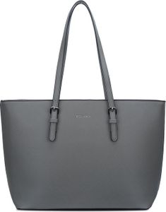Eleganci damska torba shopper z zamkiem błyskawicznym - torba na ramię, torebka, torba szkolna, torba do pracy, odpowiednia do formatu A4, szara Eleganci damska torba shopper z zamkiem błyskawicznym - torba na ramię, torebka, torba szkolna, torba do pracy, odpowiednia do formatu A4, szara