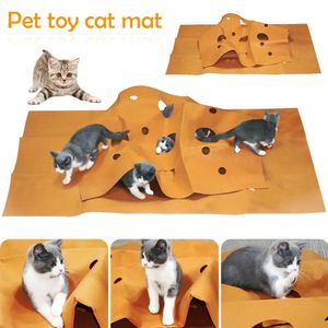 Melario Katzenspielteppich Katzen Spielmatte Kratzmatte Katzenhöhle Katzenspielzeug Filz