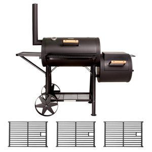 TAINO Yuma Massiver Smoker BBQ GRILLWAGEN Holzkohle Grill 90 kg 3,5mm Set Roste