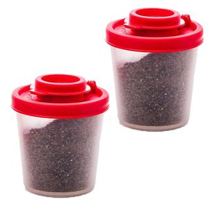 kleine Salz- und Pfefferstreuer für unterwegs - Mini Streuer Set für Salz und Pfeffer mit Deckel zum mitnehmen(Mittel)