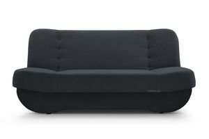 Sofa mit Schlaffunktion und Bettkasten, Polstersofa, Kippsofa Couch für Wohnzimmer Federkern Schlafsofa Clic-Clack, Sofagarnitur - PAFOS (SORO 100 - Dunkelgrau)