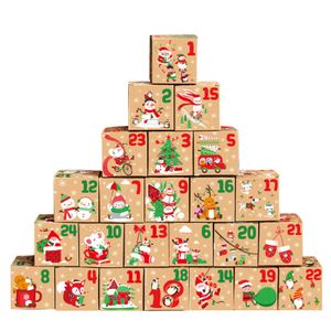 24 Boxen Adventskalender zum Befüllen,Adventskalender Tüten mit 24 Kisten,Geschenkbeutel Adventskalender Boxen,Schachteln zum Befülle